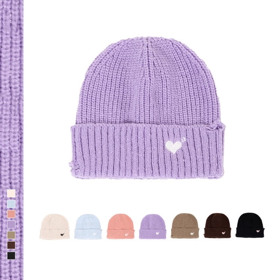 HomeDM Unisex Beanie - Slouchy Beanie Hat for Men Women Solid Color Winter Outdoor Warm Knit Caps Soft Ski Hat Purple
