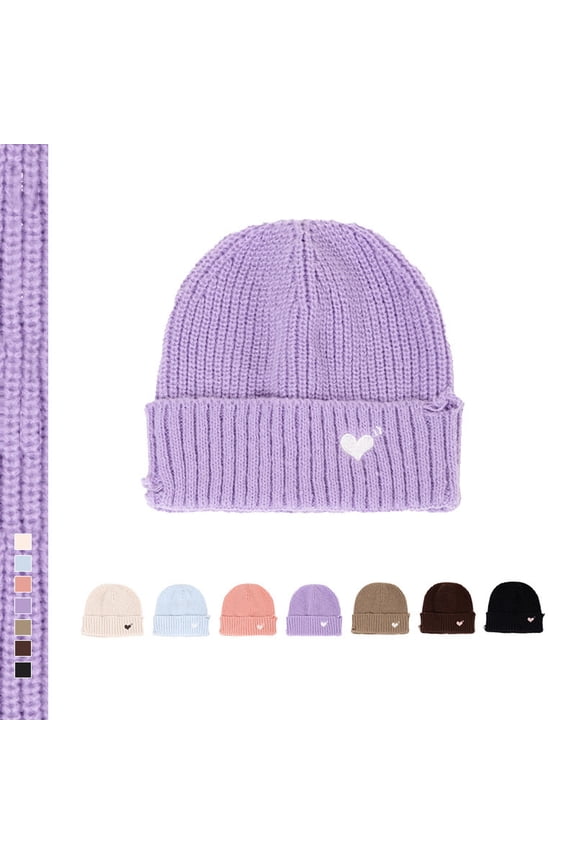 HomeDM Unisex Beanie - Slouchy Beanie Hat for Men Women Solid Color Winter Outdoor Warm Knit Caps Soft Ski Hat Purple