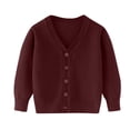 thumbnail image 1 of HomeDM Unisex Boys Girl's Crewneck Lightweight Button-up Cardigan Cotton Knit Sweater Casual Cute Outerwear, Sizes 2-14 Years, 1 of 6