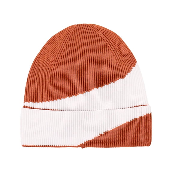 HomeDM Unisex Slouchy Beanie Hat Stripe Winter Warm Knit Hats Beanie for Men Women Soft Beanie Cap Outdoor Warm Orange