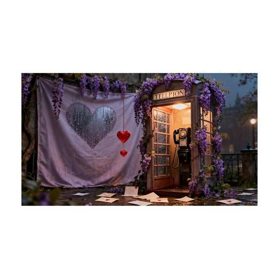 HomeDM Valentine's Day Backdrop 70.8"x43.3" Love Heart Birthday Tapestry for Photography Wedding Anniversary Wall Door Hanging Banner Decorations