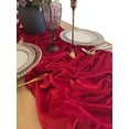 thumbnail image 1 of HomeDM Velvet Table Runner 90 x 120 Inch Wine Velvet Cloth Table Runner for Wedding Party Christmas Decorations 10ft Fabric Table Decor, 1 of 6