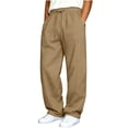 thumbnail image 1 of HomeDM Wide Leg Sweatpants for Men Drawstring Open Bottom Casual Loose Athletic Joggers with Pockets Khaki S, 1 of 6