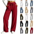 thumbnail image 1 of HomeDM Wide Leg Sweatpants for Women Baggy Joggers with Pockets Drawstring Lounge Pants for Yoga Running Wine S, 1 of 10
