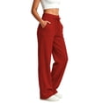 thumbnail image 1 of HomeDM Wide Leg Sweatpants for Women Baggy Lounge Pants with Pockets Drawstring Joggers for Yoga Running Workout Red XL, 1 of 8