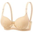 thumbnail image 1 of HomeDM Wireless Bras for Women Comfort Lightly Lined Bralettes Full Coverage Push Up Everyday Bras, Beige, 34A-B, 1 of 2
