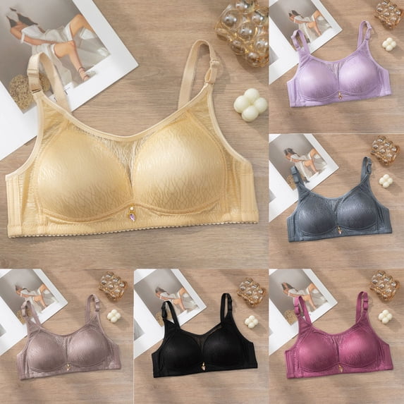 HomeDM Wireless Full Coverage Bra for Women No Underwire Bras Soft Support Push Up Seamless Bralettes Everyday Bra, Beige, 38B-C