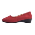 thumbnail image 1 of HomeDM Women's Ballet Flats Low Wedge Round Toe Slip-On Comfort Walking Shoes Casual Business Office Dress Shoes, Red Size 9, 1 of 9