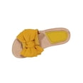 thumbnail image 1 of HomeDM Women's Bow Knot Flat Sandals Open Toe Slides Summer Slip On Slippers, Yellow Size 7.5, 1 of 8