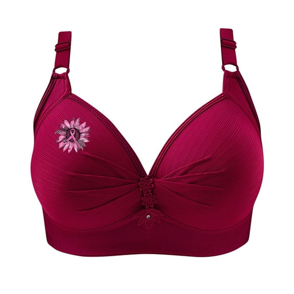 HomeDM Women's Bras Plus Size Full Coverage Push Up Non-Padded Wireless Comfort Everyday Bras Wide Strap Bras for Women Sizes XS-4XL