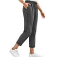 thumbnail image 1 of HomeDM Women's Cargo Sweatpants Lightweight Athletic Joggers Elastic Waist Hiking Sweat Pants Casual Travel Pants with Pocket Outdoor Workout Solid Color - Dark Gray/S, 1 of 6