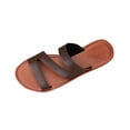 thumbnail image 1 of HomeDM Women's Flat Sandals Dressy Open Toe Slip On Summer Casual Beach Comfortable Slide Sandals, Coffee Size 7, 1 of 8