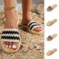 thumbnail image 1 of HomeDM Women's Flat Sandals Espadrilles Comfortable Open Toe Slip On Slide Sandals for Summer Casual, Black Size 7.5, 1 of 9