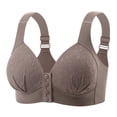 thumbnail image 1 of HomeDM Women's Front Closure Bras Full Coverage Comfort Supportive No Underwire Seamless Everyday Bras, Coffee, 44, 1 of 2