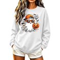 thumbnail image 1 of HomeDM Women's Halloween Sweatshirt Pumpkin Graphic Pullover Crew Neck Cute Fall Long Sleeve Tops Holiday Outfit, 1 of 5