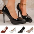 thumbnail image 1 of HomeDM Women's High Heels Closed Pointed Toe Slip-On Stiletto Pumps Dress Wedding Party Shoes, Black Size 5.5, 1 of 9