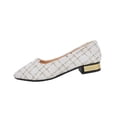 thumbnail image 1 of HomeDM Women's Low Block Heels Sandals Closed Pointy Toe Slip On Comfortable Wedding Party Business Dress Shoes, Beige Size 5.5, 1 of 9