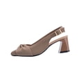 thumbnail image 1 of HomeDM Women's Low Block Heels Square Closed Toe Slingback Slip-On Work Wedding Party Dress Shoes, Khaki Size 9.5, 1 of 9