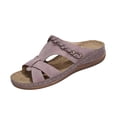 thumbnail image 1 of HomeDM Women's Low Wedge Platform Sandals Open Toe Slip-On Walking Slides Comfort Summer Beach Sandals, Size 9, 1 of 9