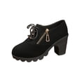 thumbnail image 1 of HomeDM Women's Platform Chunky Low Block Heels Mary Jane Round Closed Toe Work Pumps Comfortable Dress Wedding Shoes, Black Size 5.5, 1 of 9