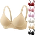 thumbnail image 1 of HomeDM Women's Push Up Everyday Bra, Comfortable Wireless Full Coverage Support No Underwire - Beige/L, 1 of 7