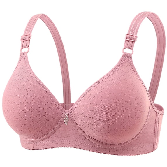 HomeDM Women's Push Up Everyday Bra, Comfortable Wireless Full Coverage Support No Underwire - Pink/XL