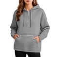 thumbnail image 1 of HomeDM Women's Quarter Zip Sweatshirt with Pocket Long Sleeve Drawstring Hoodie Pullover Solid Color, 1 of 6