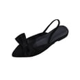 thumbnail image 1 of HomeDM Women's Slingback Flats Sandals Dressy Bowknot Closed Pointy Toe Slip-On Casual Work Party Dress Shoes, Black Size 8.5, 1 of 9