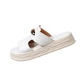 thumbnail image 1 of HomeDM Women's Slip On Platform Sandals Comfortable Open Toe Summer Beach Slide Sandals, White Size 9, 1 of 9
