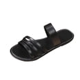 thumbnail image 1 of HomeDM Women's Strappy Flat Sandals Dressy Open Toe Slip On Summer Casual Beach Comfortable Slide Sandals, Black Size 5.5, 1 of 9