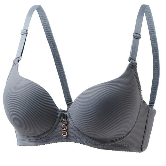 HomeDM Women's Underwire Bra Comfort Full Coverage Everyday Push Up Bra - Gray/M
