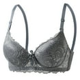 thumbnail image 1 of HomeDM Women's Underwire Lace Bra Full Coverage Comfort Push Up Everyday Bras - Gray/L, 1 of 7