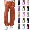 thumbnail image 1 of HomeDM Women's Wide Leg Lounge Pants with Pockets Quick Dry Casual Athletic Work Trousers, 1 of 8