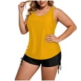 thumbnail image 1 of HomeDM Womens 3 Pieces Tankini Swimsuits Tummy Control Athletic Bathing Suits with Shorts Size S, 1 of 6
