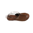 thumbnail image 1 of HomeDM Womens Flat Sandals Peep Toe Slip-On Ankle Strap Sandals Summer Vacation Walking Slides, Brown Size 7.5, 1 of 4