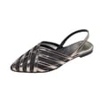 thumbnail image 1 of HomeDM Womens Flats Closed Pointy Toe Mesh Sandals Slingback Slip-On Comfortable Mules, Black Size 7, 1 of 6