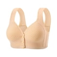 thumbnail image 1 of HomeDM Womens Front Closure Bras Seamless Comfort Push Up Bralettes Wireless Convenient Full Coverage Bras, Beige, S, 1 of 5