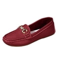 thumbnail image 1 of HomeDM Womens Loafers Shoes Closed Toe Slip on Comfortable Flat Casual Work Walking Shoes, Wine Size 6.5, 1 of 5