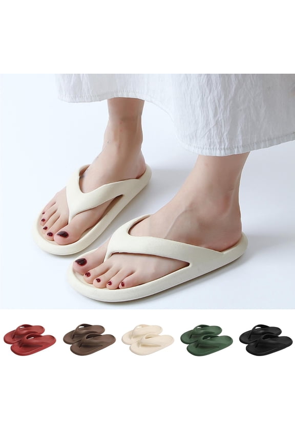Womens Mens Shower Flip Flops Quick Drying Slip-On Thong Sandals Beach Pool Bathroom Sandals, Beige Size 10-10.5