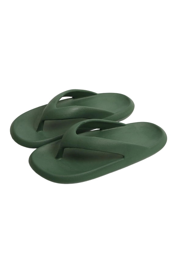 Womens Mens Shower Flip Flops Quick Drying Slip-On Thong Sandals Beach Pool Bathroom Sandals, Green Size 5.5-6