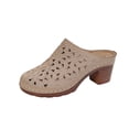 thumbnail image 1 of HomeDM Womens Platform Chunky Mules Low Block Heels Closed Toe Slip-on Sandals Summer Vacation Slide Clogs, Khaki Size 5.5, 1 of 7