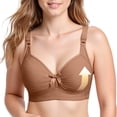 thumbnail image 1 of HomeDM Womens Plus Size Bras Full Coverage Wirefree Push Up Bra Full Coverage - Khaki/M, 1 of 7
