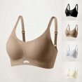 thumbnail image 1 of HomeDM Womens Seamless Bras No Underwire Supportive Wireless Push Up Full Coverage Bralette Comfort T-Shirt Bras, Khaki, L, 1 of 7