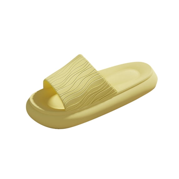 HomeDM Womens Shower Slippers Open Toe Non Slip Bathroom House Slippers Summer Quick Drying Beach Sandals, Yellow Size 7.5-8.5