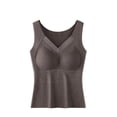 thumbnail image 1 of HomeDM Womens Tank Tops with Built in Bra Padded V-Neck Sleeveless Layer Camisole Casual Yoga Shapewear - Coffee/2XL, 1 of 4