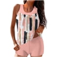 thumbnail image 1 of HomeDM Womens Tankini Swimsuits 2 Pieces Tummy Control Tankini Top with Shorts Floral Print Bathing Suits Pink Size L, 1 of 5