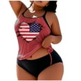 thumbnail image 1 of HomeDM Womens Tankini Swimsuits Plus Size Two Piece Tummy Control Bathing Suit Tankini Top with Bikini Bottoms Watermelon Red Size L, 1 of 4