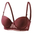 thumbnail image 1 of HomeDM Womens Underwire Bra Seamless T-Shirt Bras Comfort Lightly Lined Full Coverage Bralettes, Red, 42B, 1 of 2