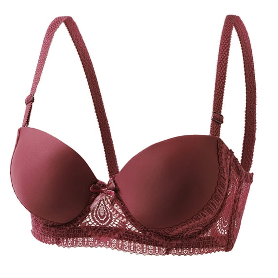 HomeDM Womens Underwire Bra Seamless T-Shirt Bras Comfort Lightly Lined Full Coverage Bralettes, Red, 42B