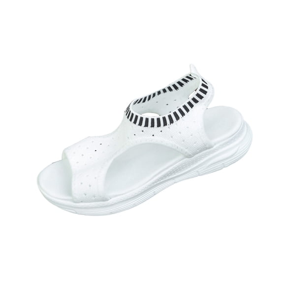 HomeDM Womens Walking Sandals Open Toe Ankle Strap Casual Sport Sandals for Summer Beach, White Size 5.5